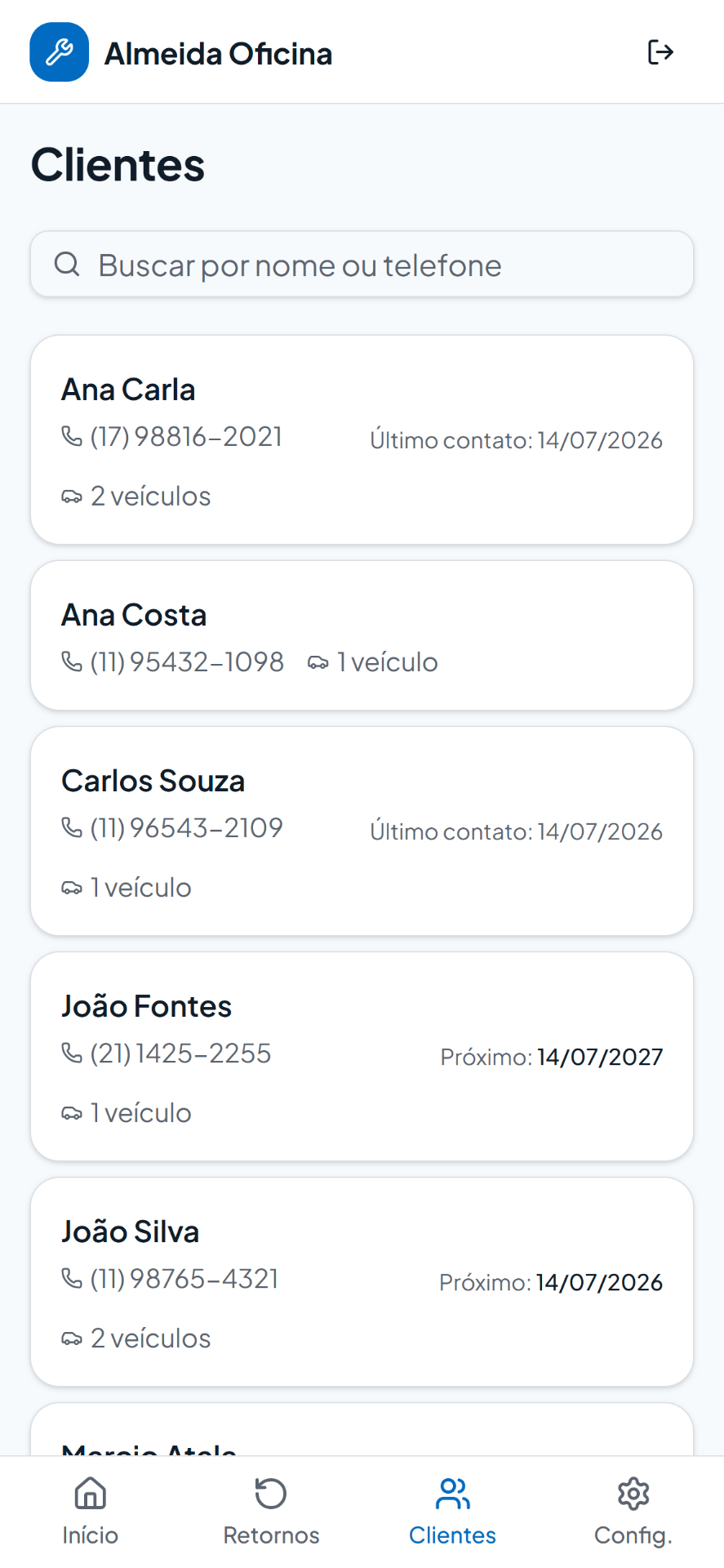Clientes — Recuperator